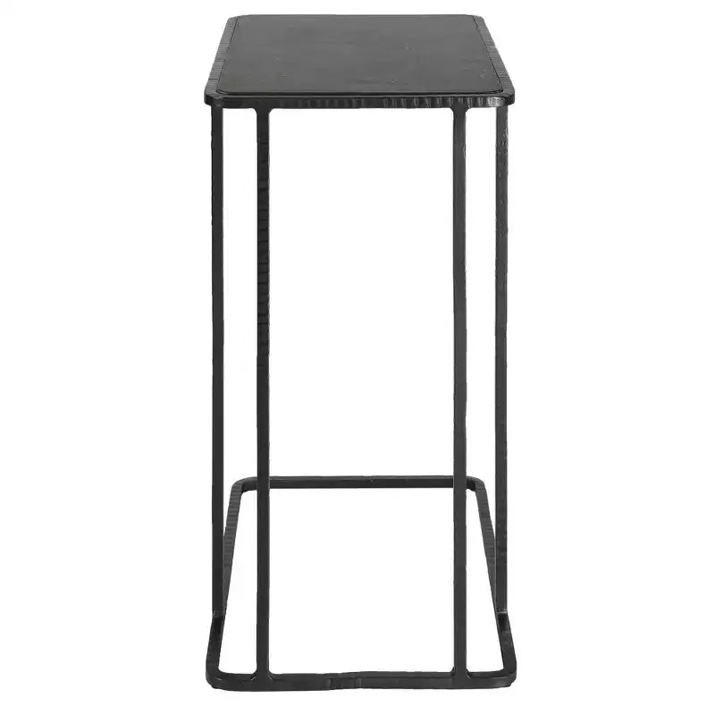 Tavolino d'appoggio rettangolare Cavern 18 Wide nero in pietra serena