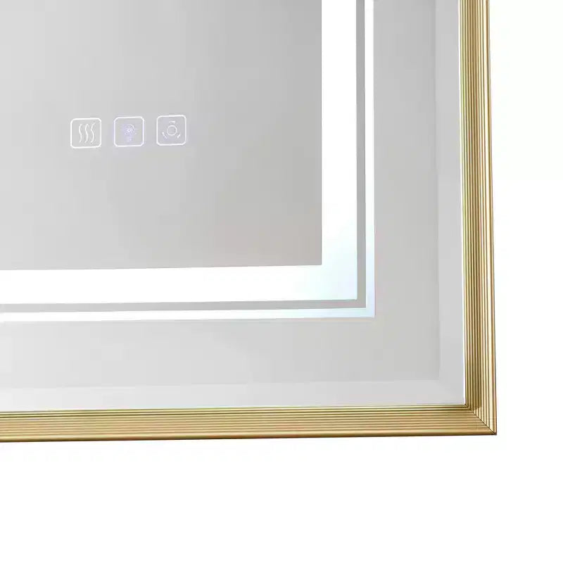 Specchio da bagno a LED con bordo smussato: illuminazione a gradiente K, illuminazione a doppio lato, 3 modalità di colore, IP54 anti-appannamento, montabile a parete