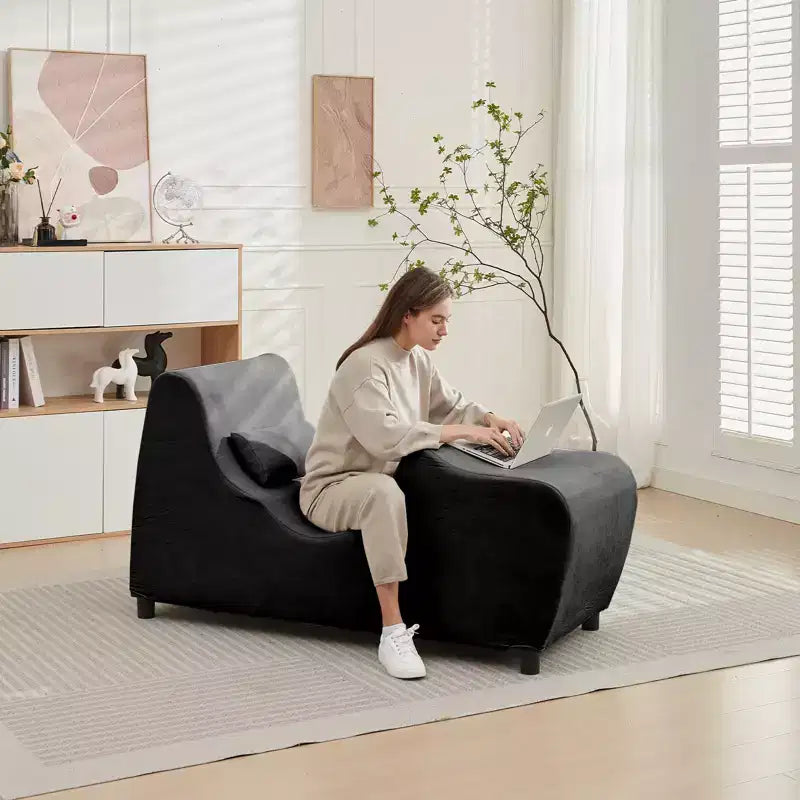 Sedia Yoga per Adulti, Sedia a Sdraio Yoga in Velluto per Esercizi, Stretching, Rilassamento Indoor per Adulti