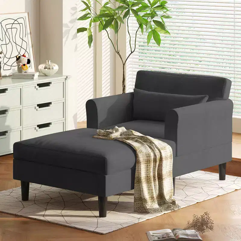 Divanetto Chaise Lounge in Velluto Ghiaccio da 37''