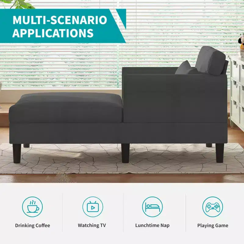 Divanetto Chaise Lounge in Velluto Ghiaccio da 37''