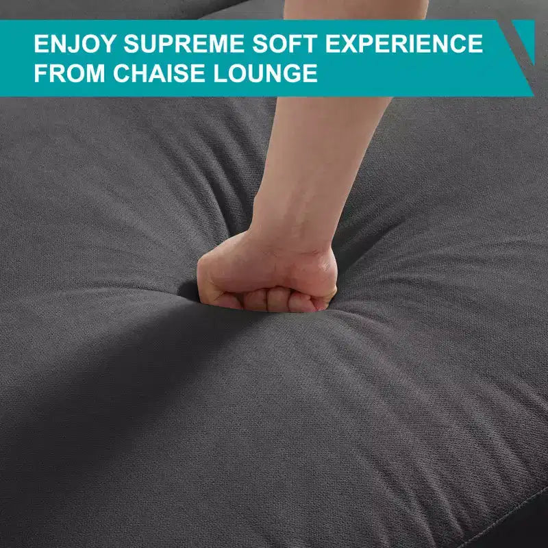 Divanetto Chaise Lounge in Velluto Ghiaccio da 37''