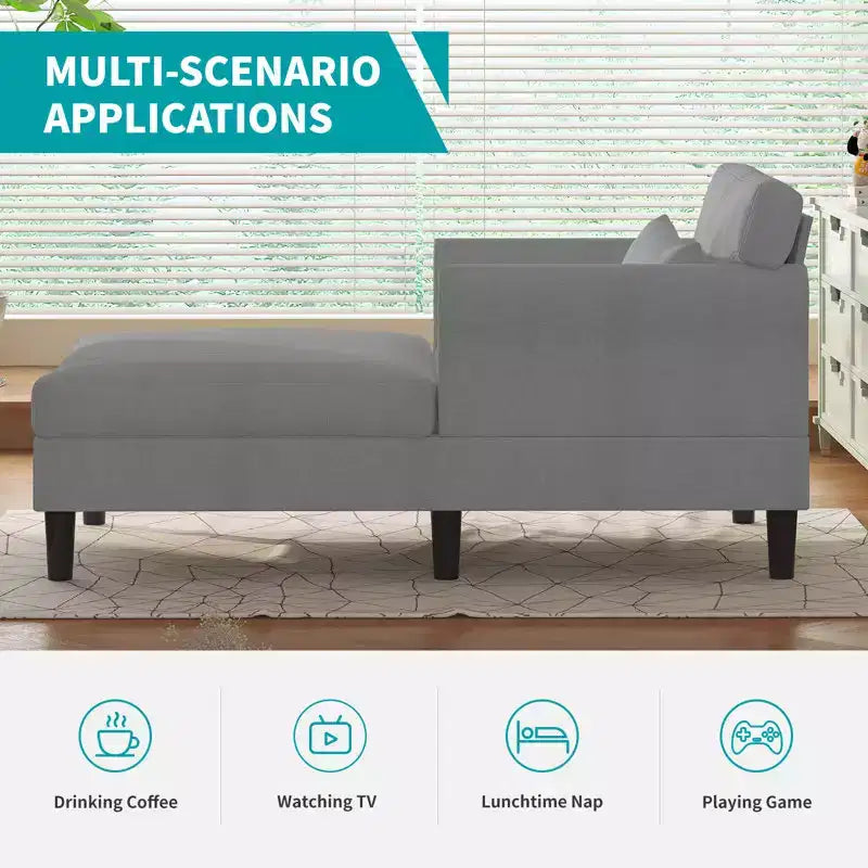 Divanetto Chaise Lounge in Velluto Ghiaccio da 37''