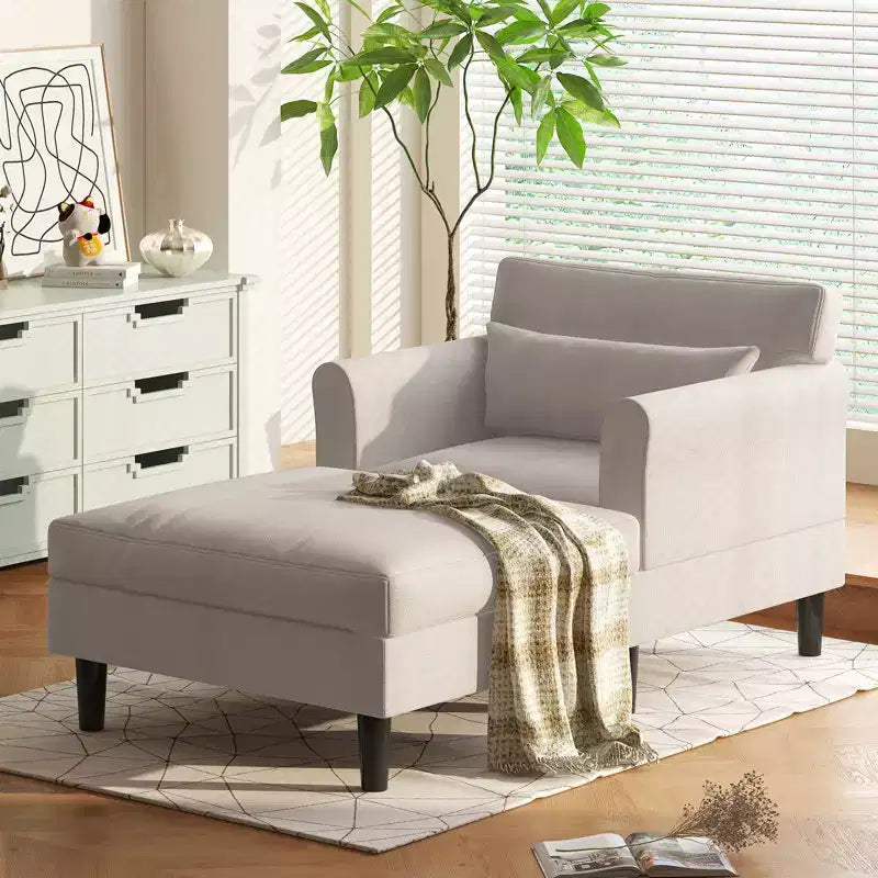 Divanetto Chaise Lounge in Velluto Ghiaccio da 37''