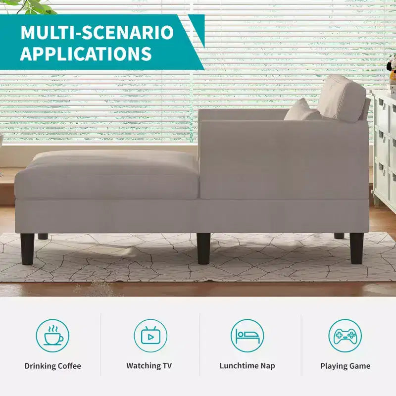 Divanetto Chaise Lounge in Velluto Ghiaccio da 37''