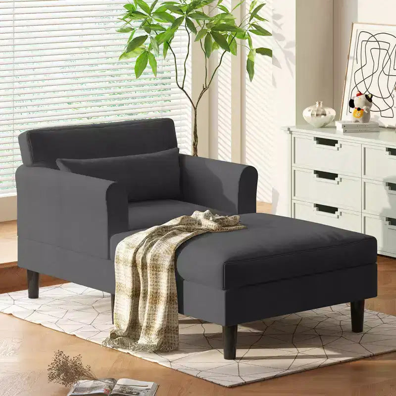 Divanetto Chaise Lounge in Velluto Ghiaccio da 37''