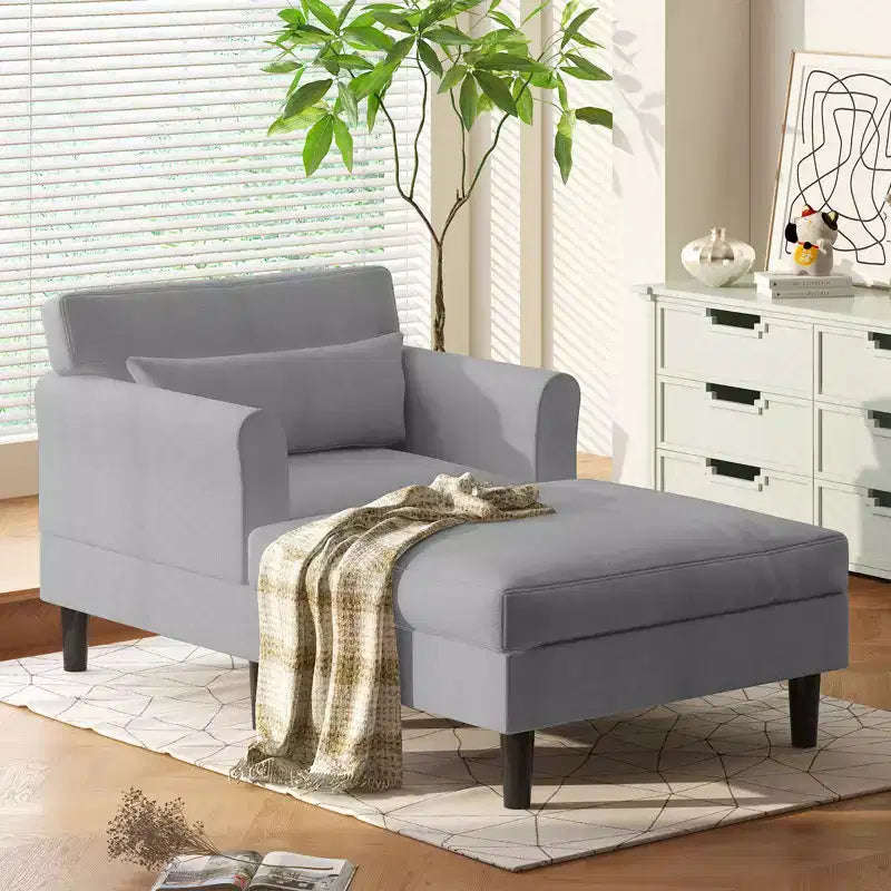 Divanetto Chaise Lounge in Velluto Ghiaccio da 37''