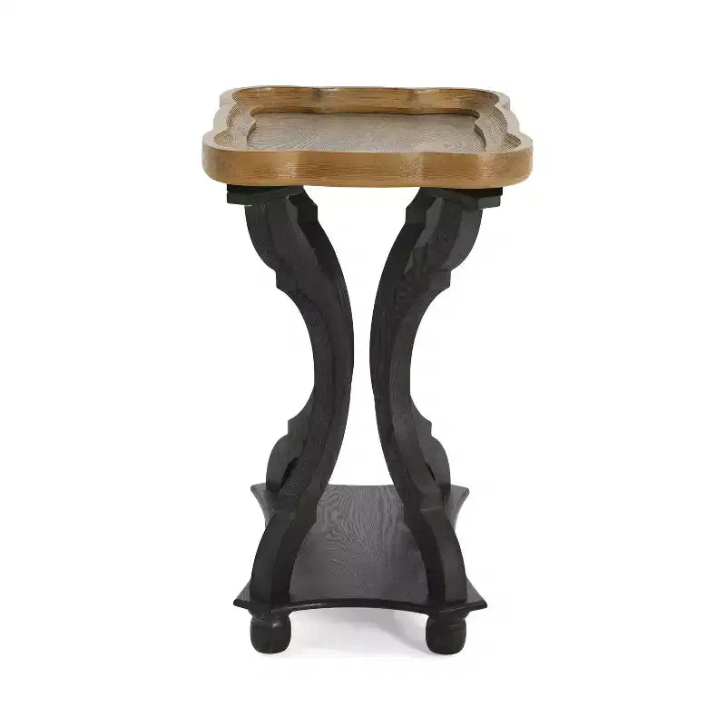 Tavolino in legno Wilder Vintage a forma di clessidra