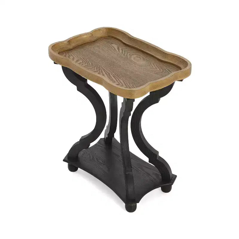 Tavolino in legno Wilder Vintage a forma di clessidra