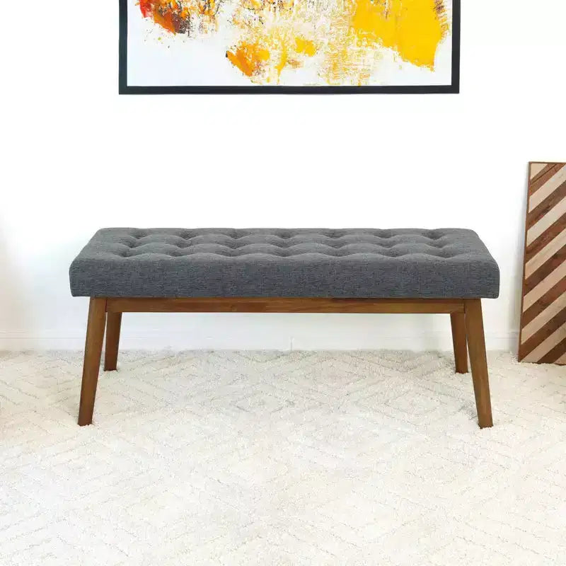 Panca in legno massello rivestita in tessuto trapuntato Ada Modern 43.00