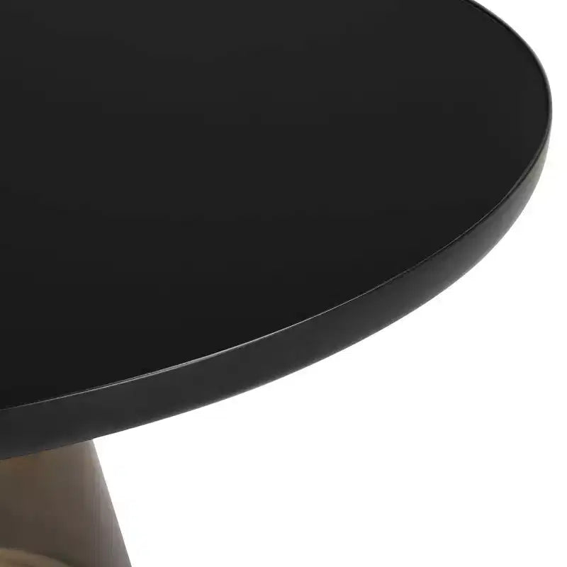 Tavolino da Caffè Moderno in Vetro - Tavolo Centrale Rotondo con Bordo Nero e Robusta Struttura in Metallo per Soggiorno e Salotto