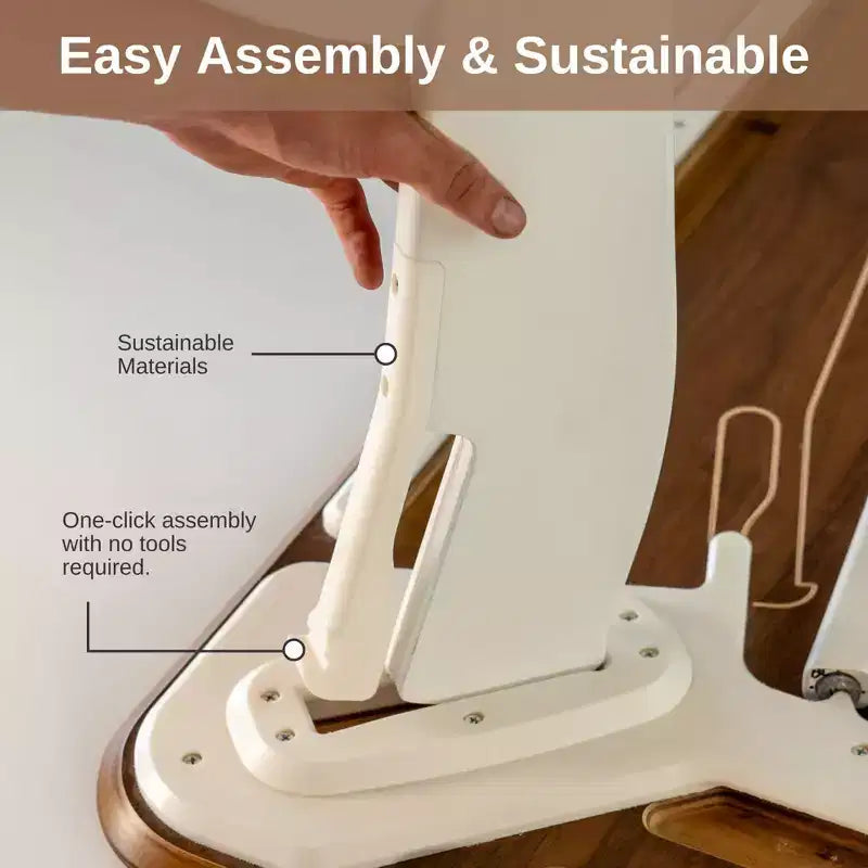 Tavolino da caffè rotondo, 34 pollici, montaggio rapido con un clic, design pieghevole contemporaneo e salvaspazio, centrotavola portatile e minimalista