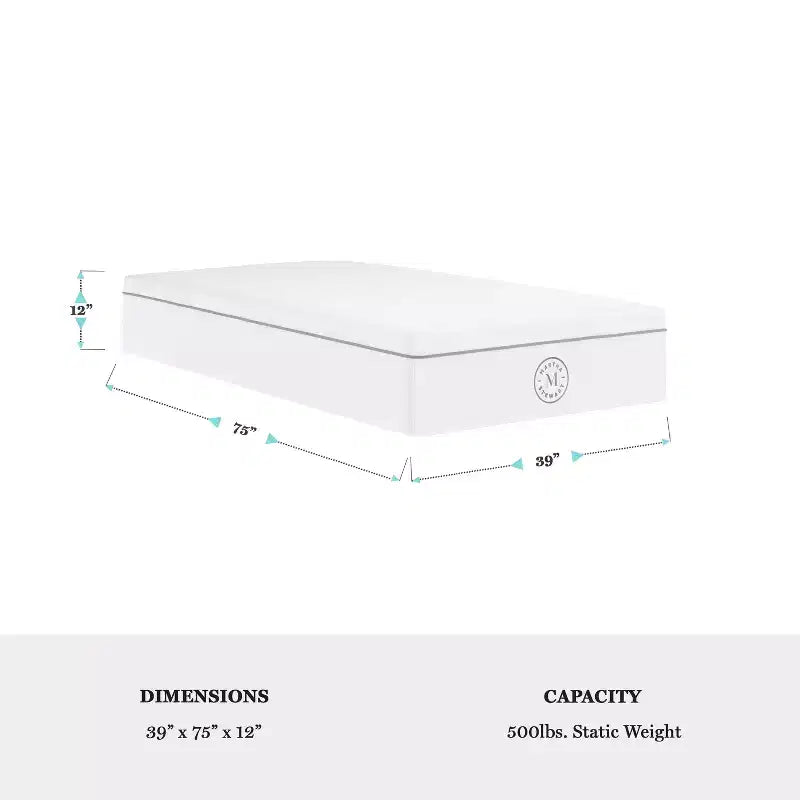 Materasso Ibrido SleepComplete 12 con Molle Insacchettate e Schiuma, a Doppia Azione Rinfrescante, con Morbido Top in Tessuto Jacquard CoolWeave Traspirante