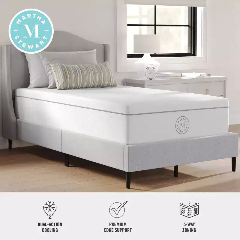 Materasso Ibrido SleepComplete 12 con Molle Insacchettate e Schiuma, a Doppia Azione Rinfrescante, con Morbido Top in Tessuto Jacquard CoolWeave Traspirante