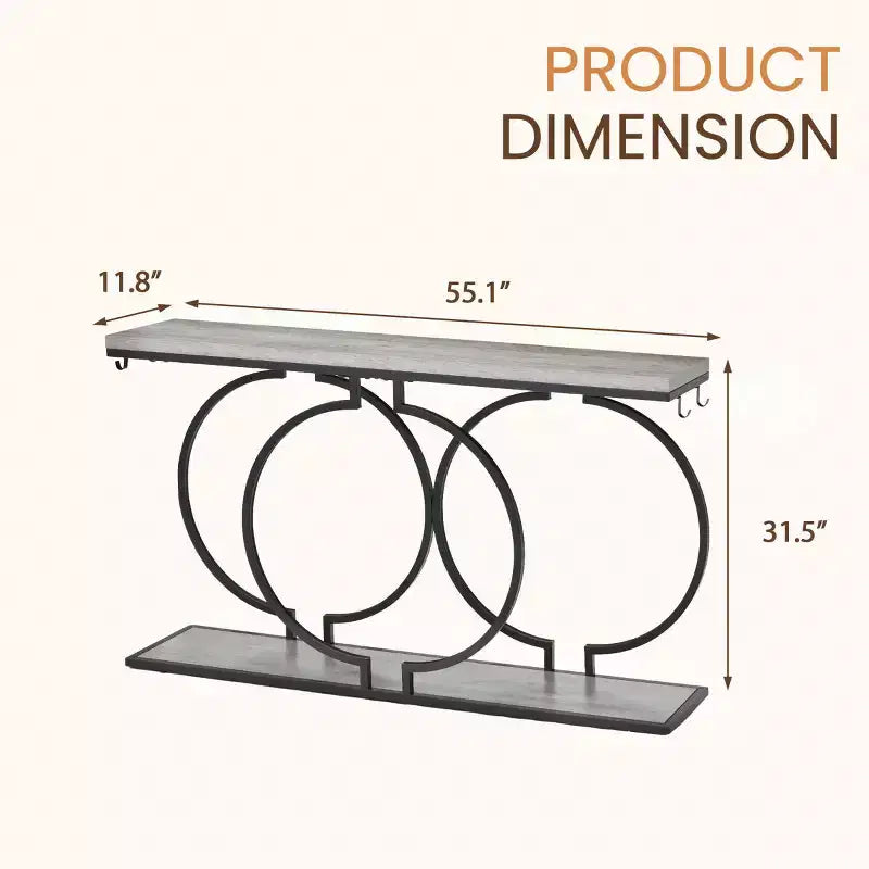 55.1 Tavolino Console con Ganci, Grigio