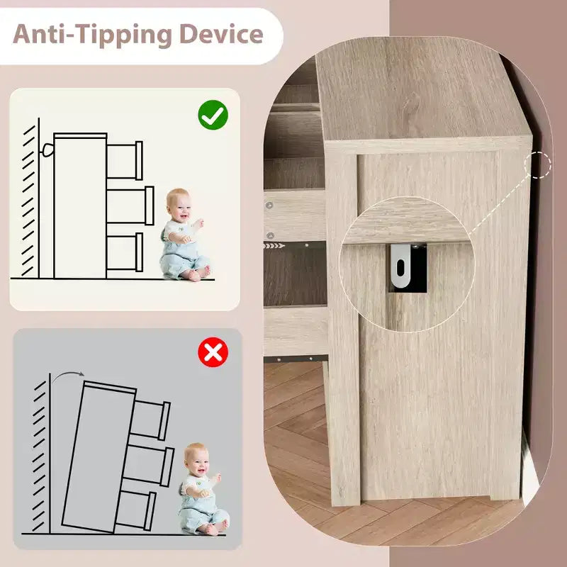 Comò a 7 cassetti per camera da letto, cassettiera ampia e moderna in legno con grande capacità di archiviazione, organizzatore per soggiorno, corridoio, ingresso