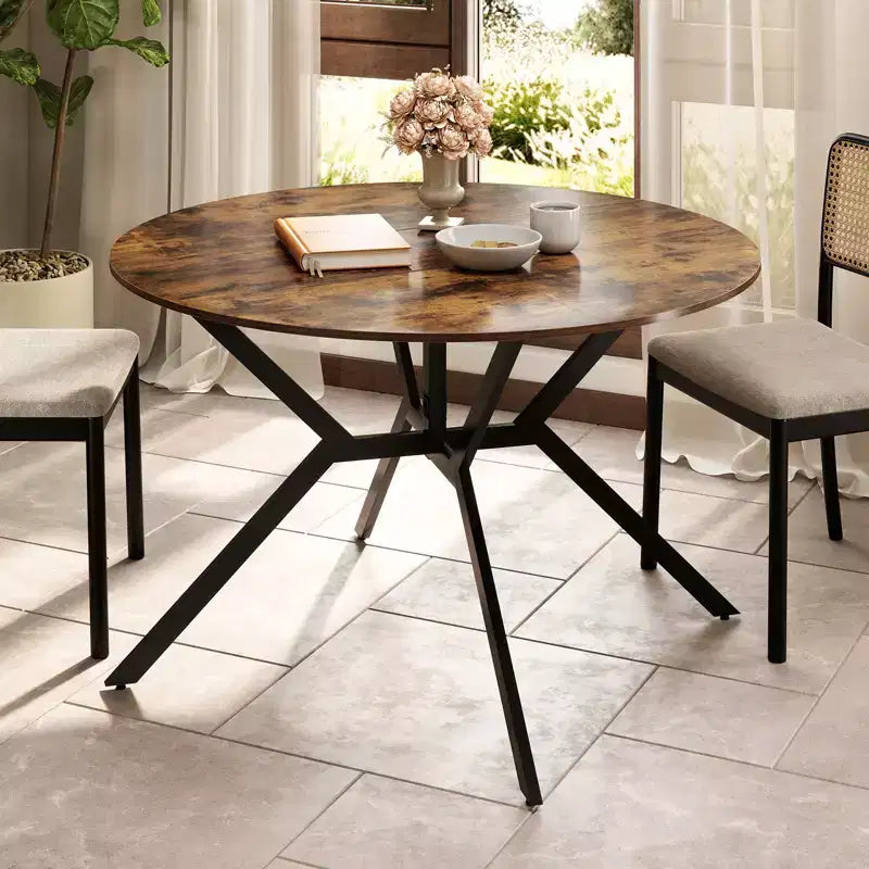 Tavolo da pranzo pieghevole 119 cm, tavolo da cucina rotondo allungabile con alette a ribalta per la casa