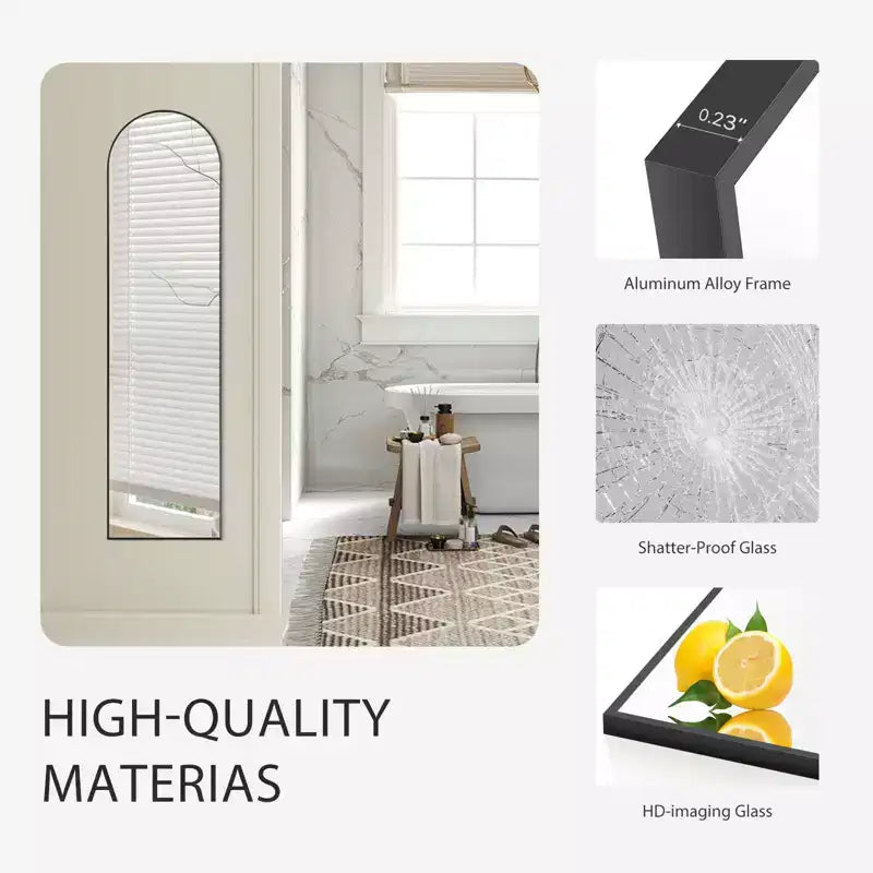 Specchio rettangolare a figura intera 56X15 pollici, specchio a figura intera da pavimento