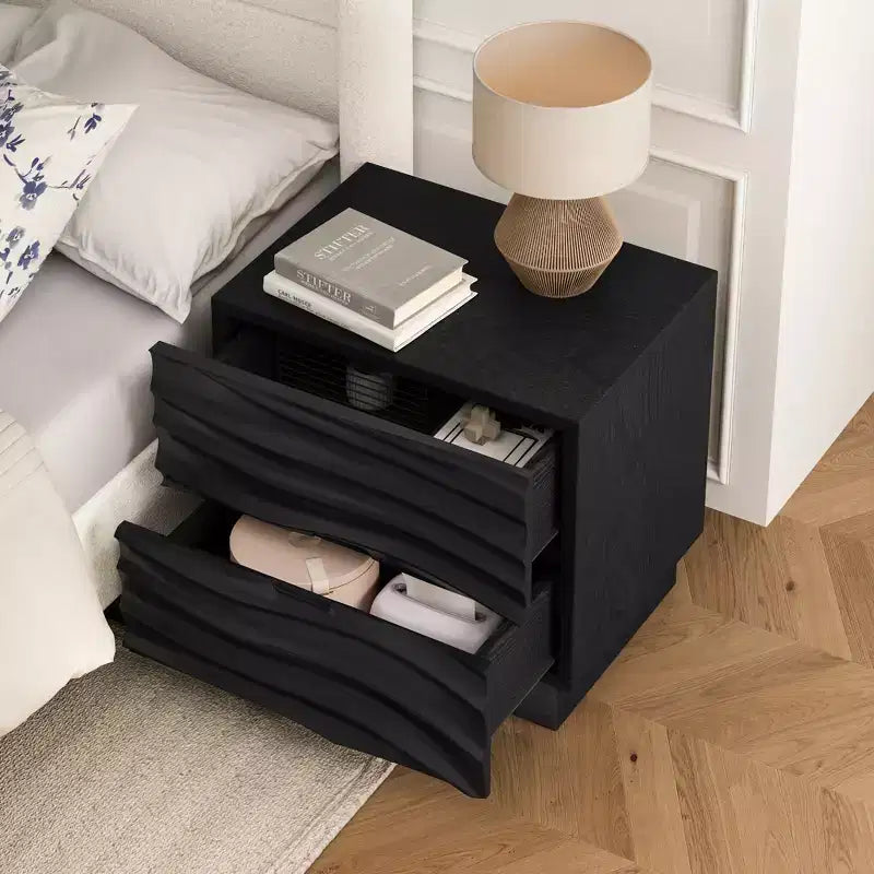 Comodini Moderni in Legno con 2 Cassetti