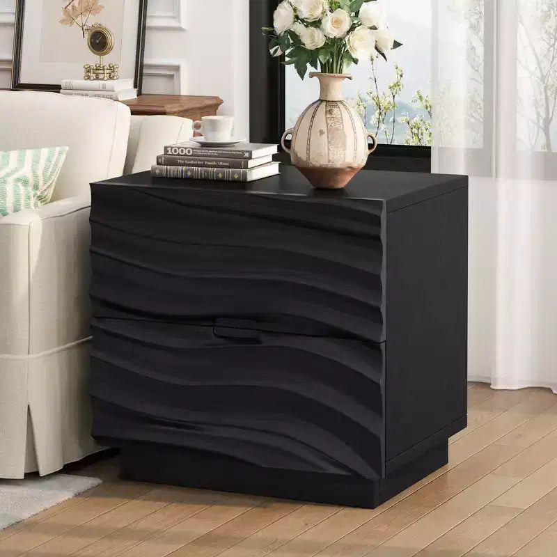 Comodini Moderni in Legno con 2 Cassetti