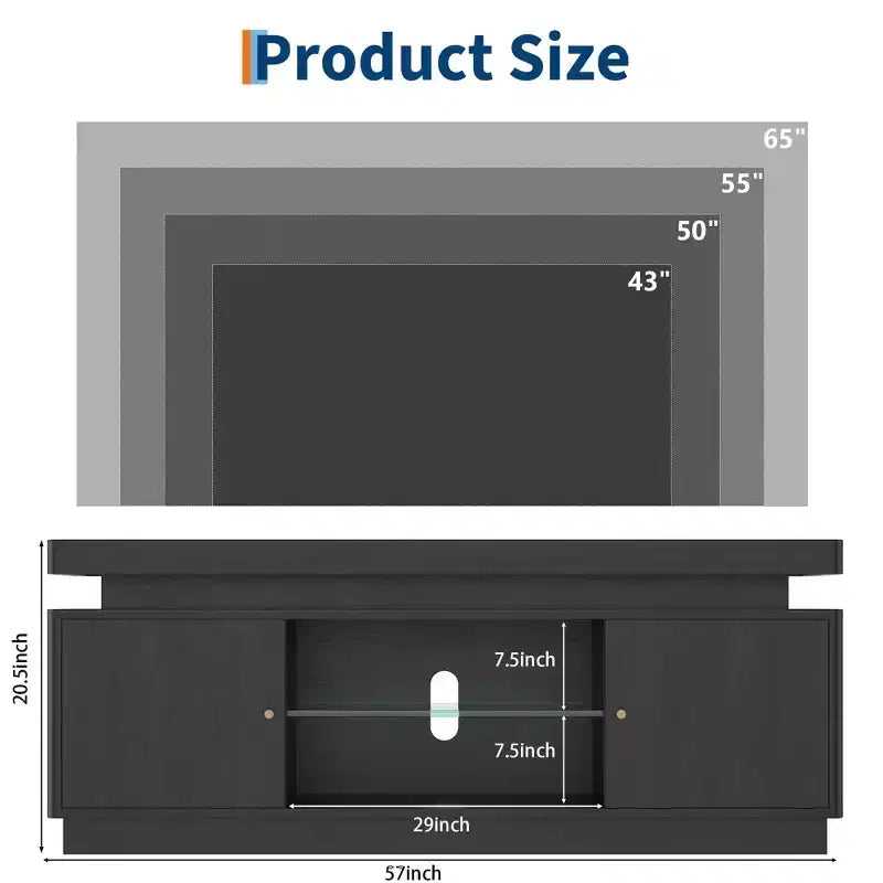 Mobile TV con 2 ante - Versatile console multimediale per soggiorno, Robusto tavolo TV moderno, Elegante mobile TV per casa moderna, Noce