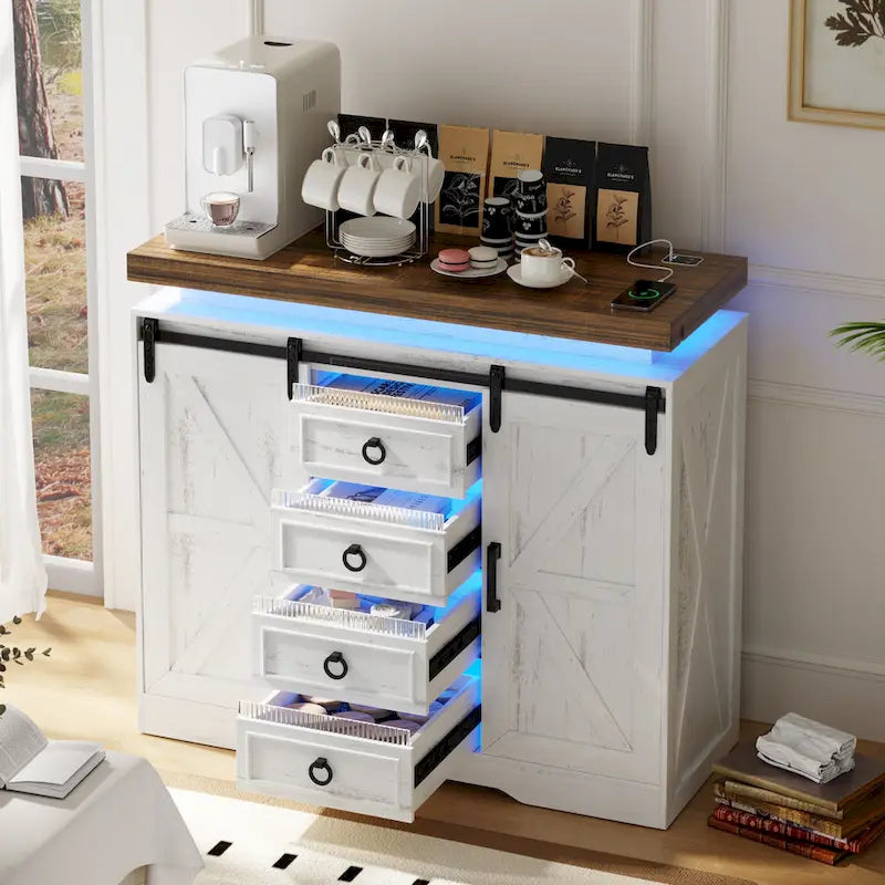 Mobile contenitore d'accento a 5 cassetti con luce LED