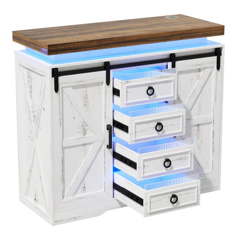 Mobile contenitore d'accento a 5 cassetti con luce LED