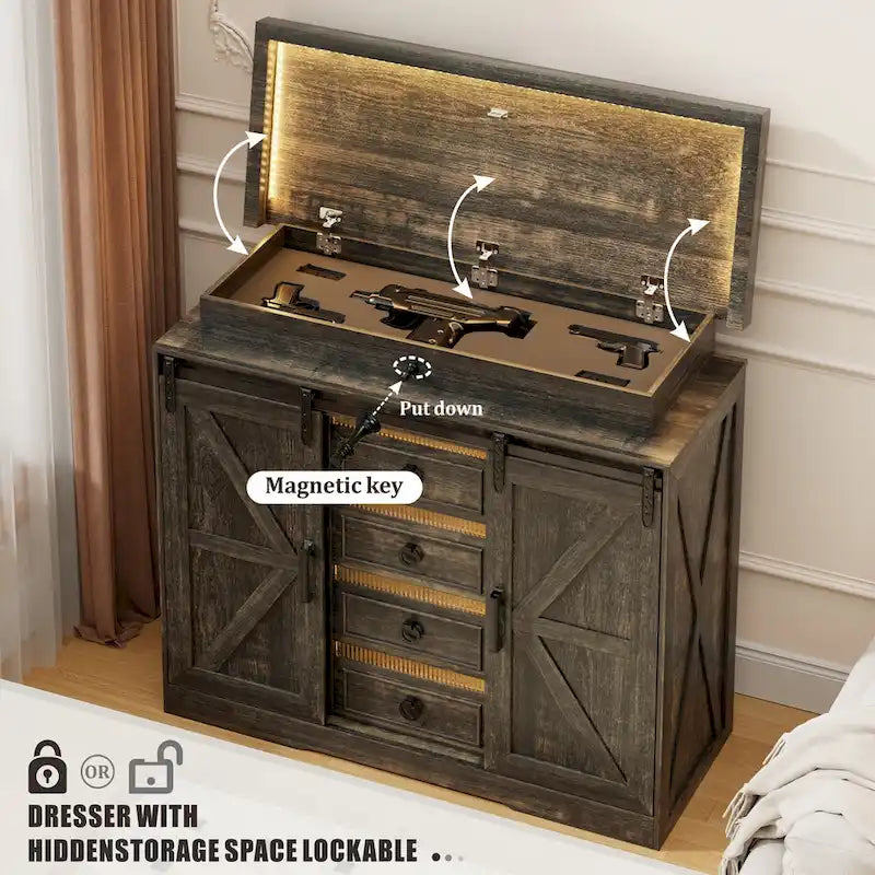 Mobile contenitore d'accento a 5 cassetti con luce LED