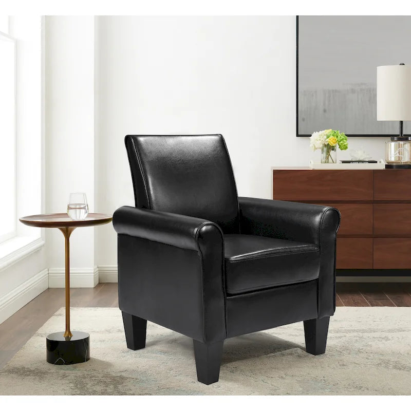 Chaises d'appoint, fauteuil de canapé confortable, fauteuil de lecture, pour salon, chambre, bureau, salle d'attente, similicuir PU