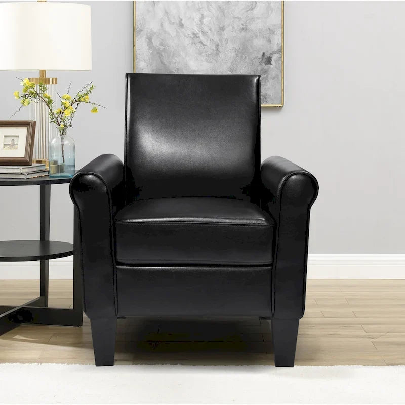 Chaises d'appoint, fauteuil de canapé confortable, fauteuil de lecture, pour salon, chambre, bureau, salle d'attente, similicuir PU