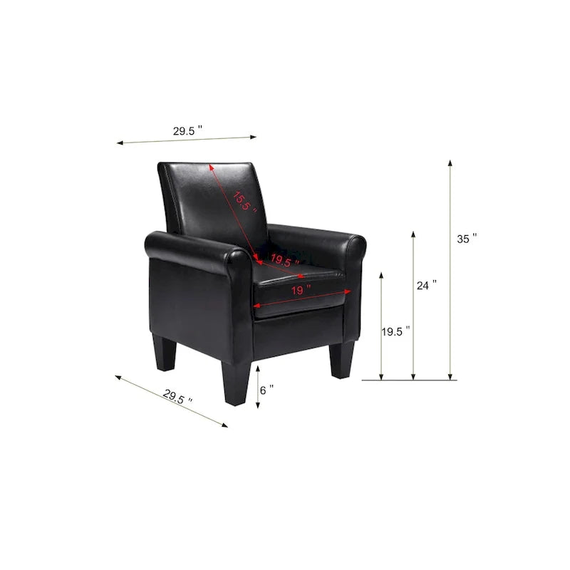 Akzentsessel, bequemer Sofasessel, Lesesessel für Wohnzimmer, Schlafzimmer, Büro, Wartezimmer, Kunstleder