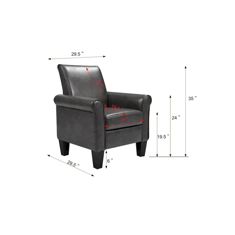 Chaises d'appoint, fauteuil de canapé confortable, fauteuil de lecture, pour salon, chambre, bureau, salle d'attente, similicuir PU
