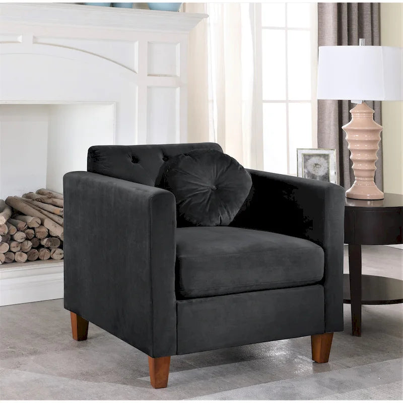 Klassischer Chesterfield-Sessel aus Samt