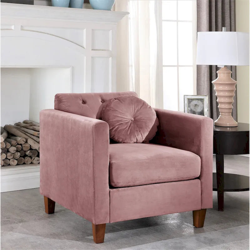 Klassischer Chesterfield-Sessel aus Samt