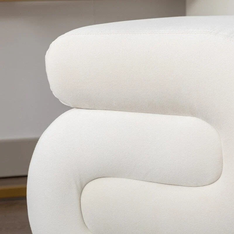 S-förmiger Hocker aus Samtstoff, Schminkhocker, Fußhocker