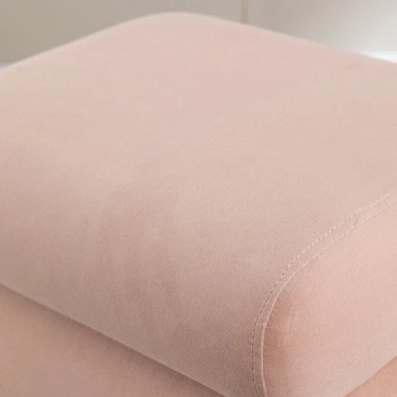 S-förmiger Hocker aus Samtstoff, Schminkhocker, Fußhocker