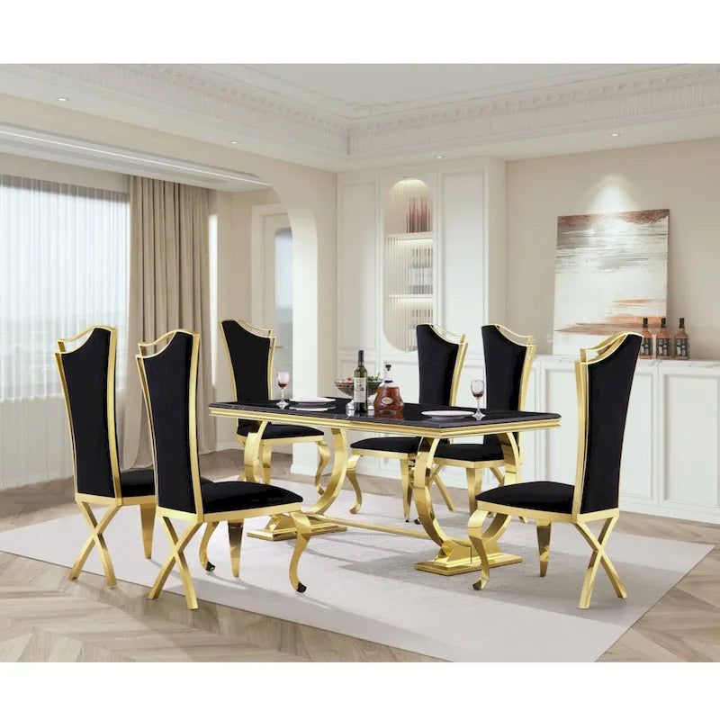 Luxus-Esszimmertisch mit polierter Metallkreis-Basis - 72 Inch