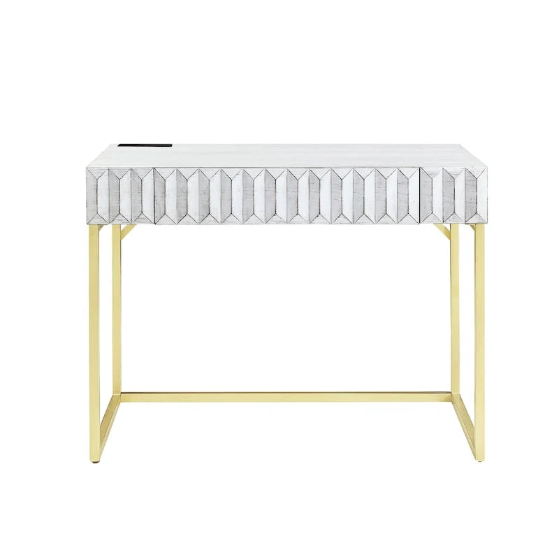 Scrivania moderna in metallo da 42 pollici per computer con porte USB di