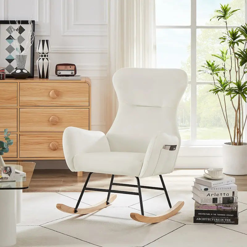 Fabric Rocking Chair for Living Room