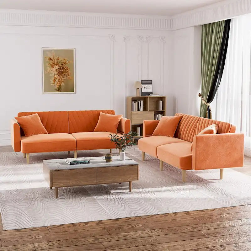Gepolsterter, getufteter, wandelbarer Futon-Schlafsofa mit klappbarer Armlehne