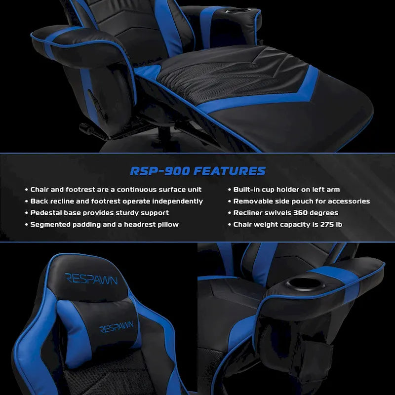 Gaming-Sessel - verstellbarer Gaming-Stuhl mit Fußstütze, Gaming-Sessel
