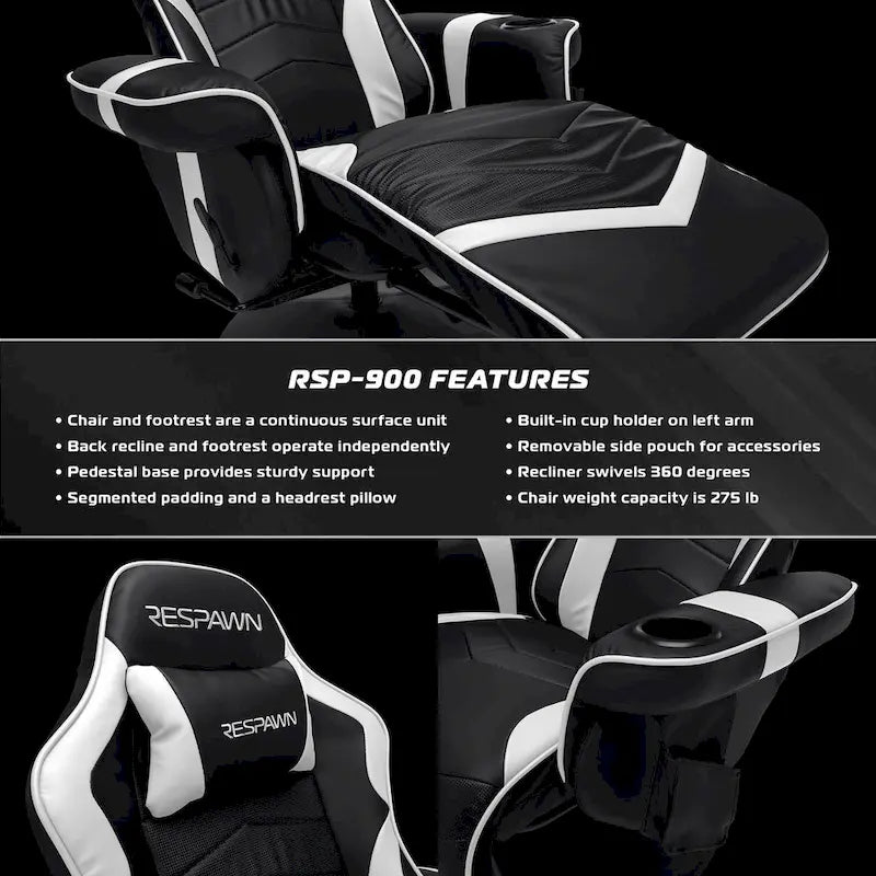 Gaming-Sessel - verstellbarer Gaming-Stuhl mit Fußstütze, Gaming-Sessel