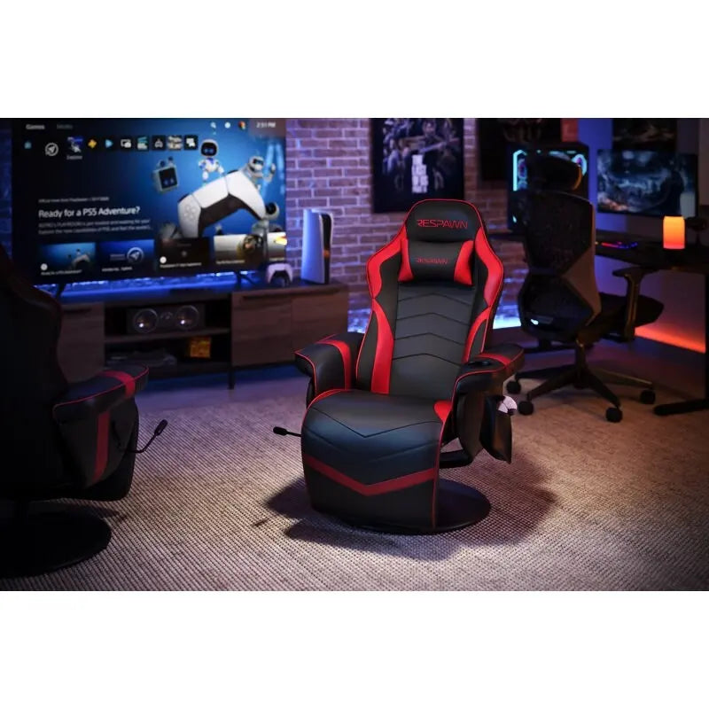 Gaming-Sessel - verstellbarer Gaming-Stuhl mit Fußstütze, Gaming-Sessel