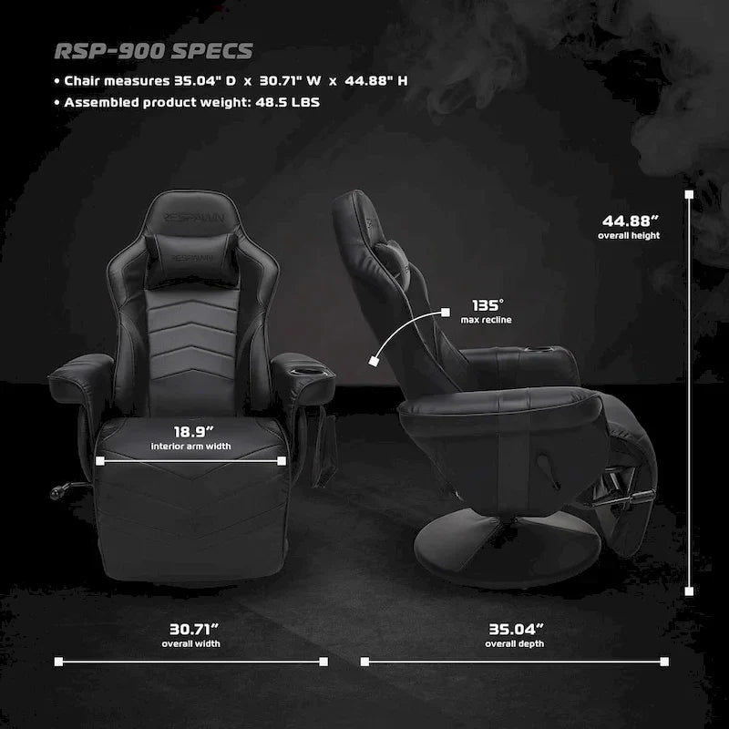Gaming-Sessel - verstellbarer Gaming-Stuhl mit Fußstütze, Gaming-Sessel
