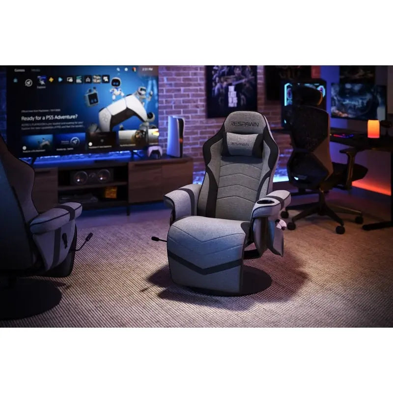 Gaming-Sessel - verstellbarer Gaming-Stuhl mit Fußstütze, Gaming-Sessel